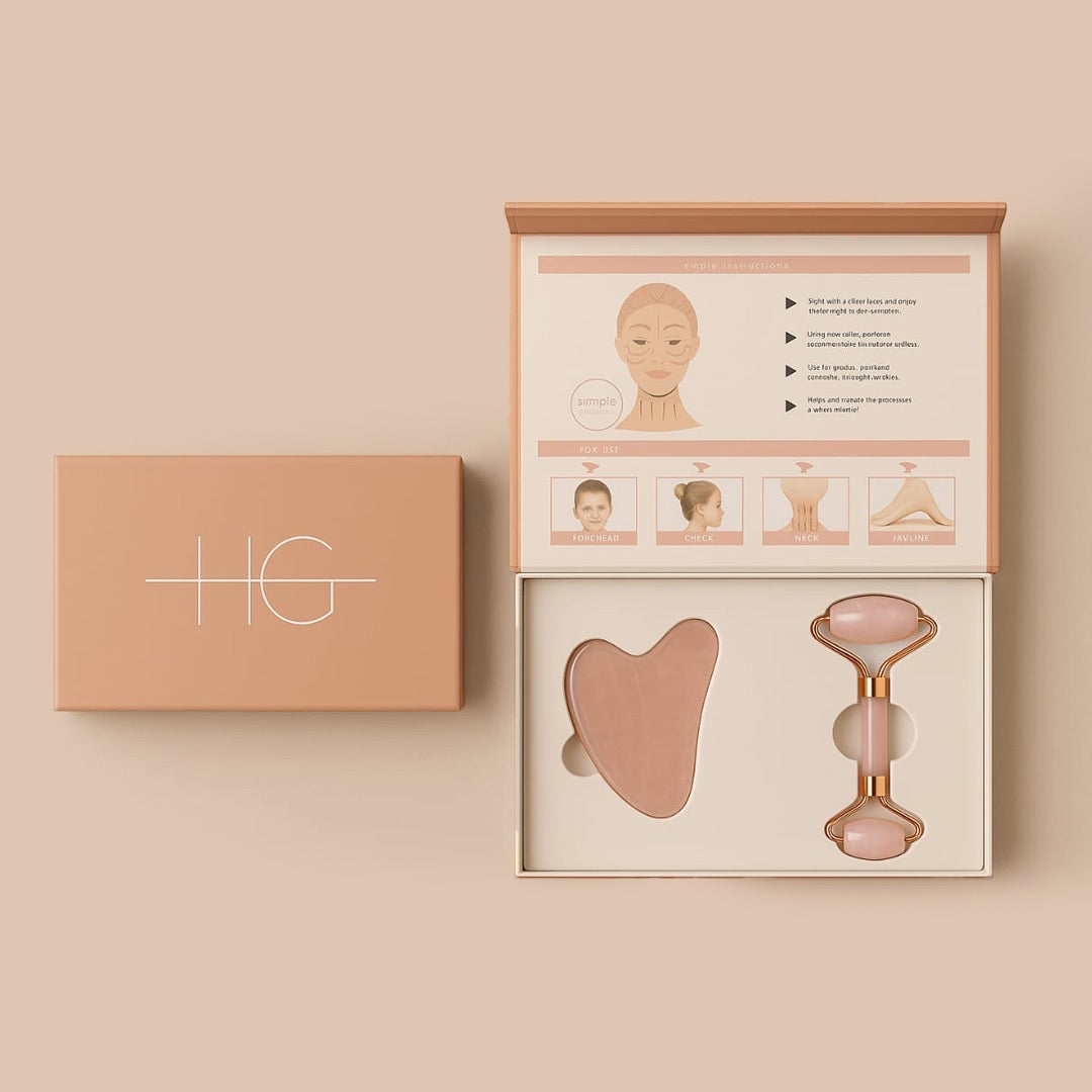 Roller and Guasha set rose