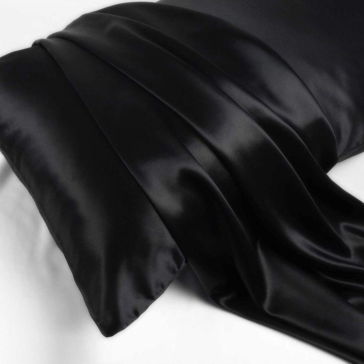 Black Silk Satin Pillowcase